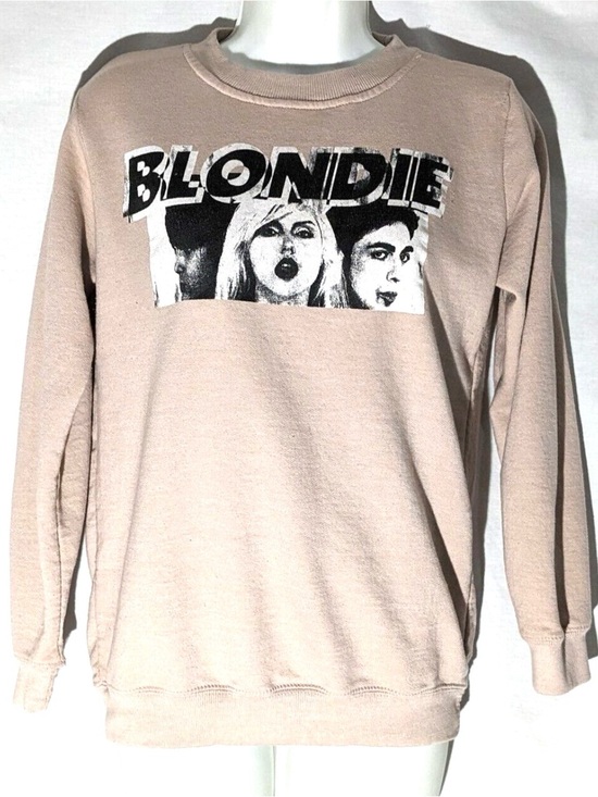 Blondie Nites Tops - 0031 Blondie Nites Beige Graphic Sweatshirt with Black & White Print